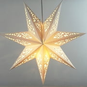 OUNAMIO 1-Piece Paper Star Lantern, Paper Stars Lamp Shade, Christmas Star Lights, Hollow out Hanging Stars Ornament for Wedding Birthday Party Home Decor - 17.7in